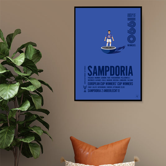 Affiche des vainqueurs de la Coupe des vainqueurs de coupe UEFA 1990 de la Sampdoria