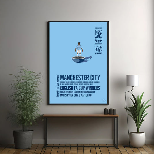 Manchester City 2019 FA Cup Winners Poster