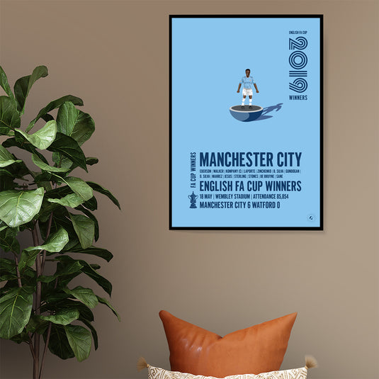 Manchester City 2019 FA Cup Winners Poster