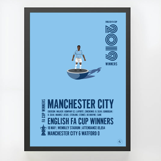 Manchester City 2019 FA Cup Winners Poster