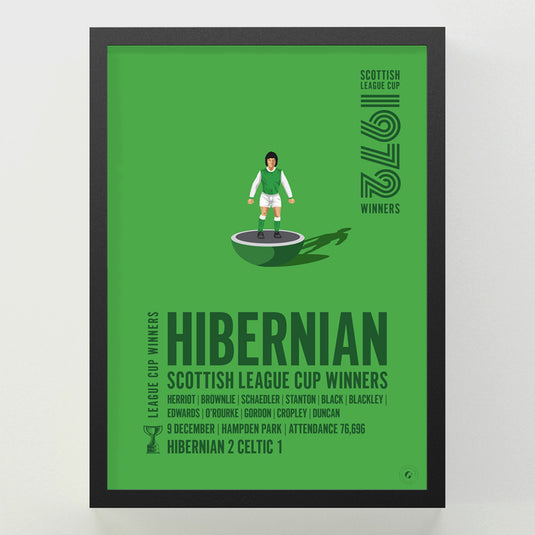 Hibernian 1972 Scottish League Cup Winners Poster