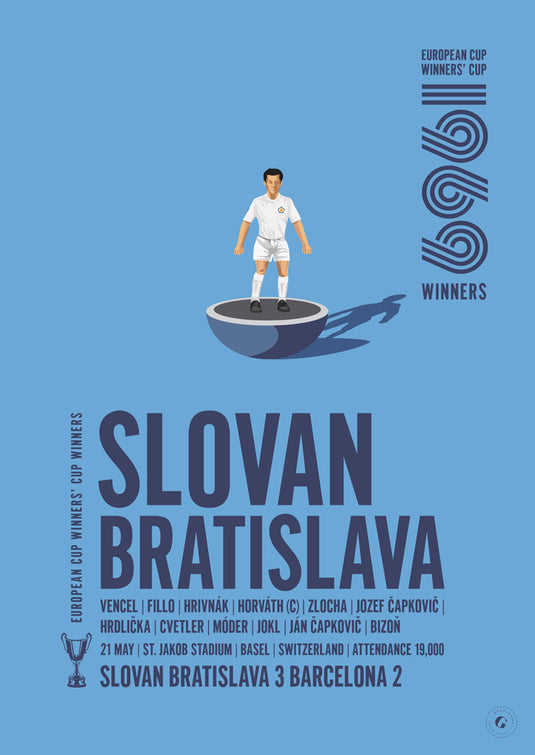 Affiche des vainqueurs de coupe du Slovan Bratislava 1969 des vainqueurs de coupe UEFA