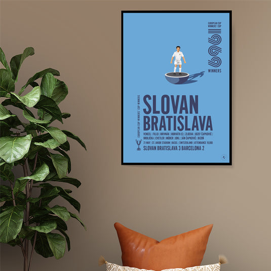 Affiche des vainqueurs de coupe du Slovan Bratislava 1969 des vainqueurs de coupe UEFA