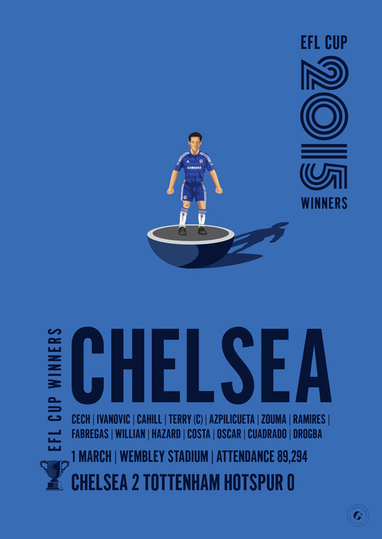 Chelsea 2015 EFL Cup Winners Poster