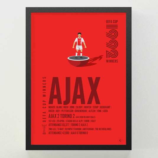 Ajax 1992 Vainqueurs de la Coupe UEFA Poster