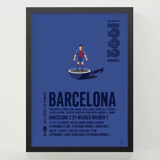 Barcelone 1992 Vainqueurs de la Super Coupe de l'UEFA Poster