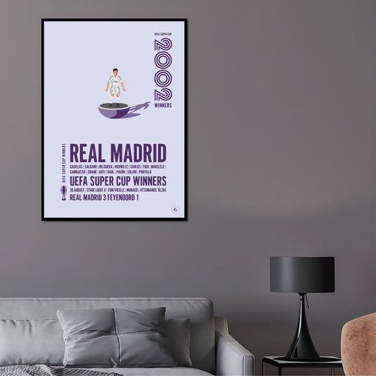 Real Madrid 2002 UEFA Super Cup Winners Poster