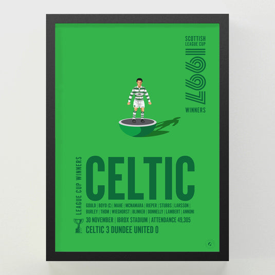 Celtic 1997 Scottish League Cup Winners Poster