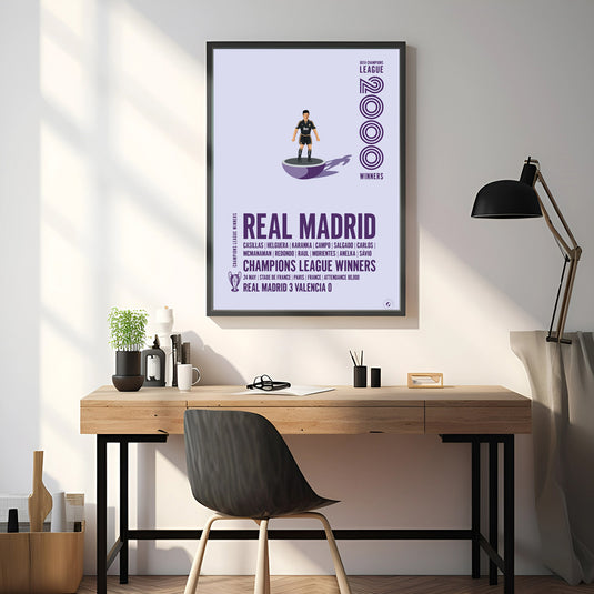 Real Madrid 2000 UEFA Champions League Winners Poster