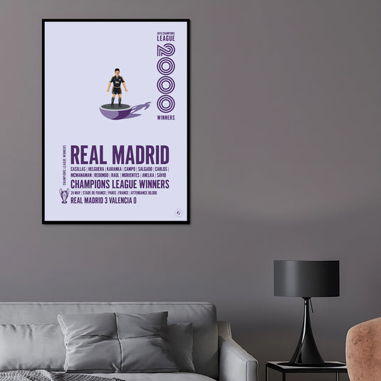 Real Madrid UEFA Champions League Winners 2000 Print