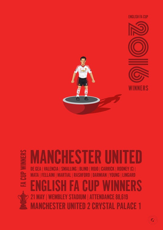 Manchester United 2016 FA Cup Winners Poster