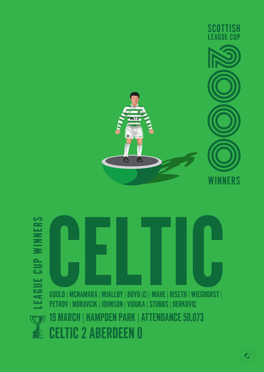 Celtic 2000 Scottish League Cup Winners Poster