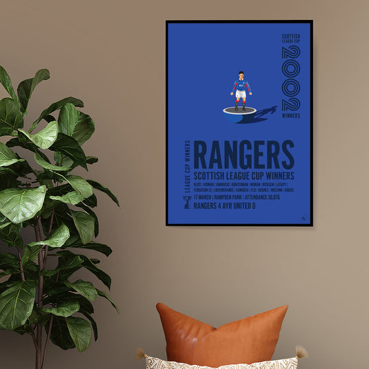 Rangers 2002 Scottish League Cup Winners Poster