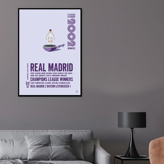 Real Madrid 2002 UEFA Champions League Winners Poster