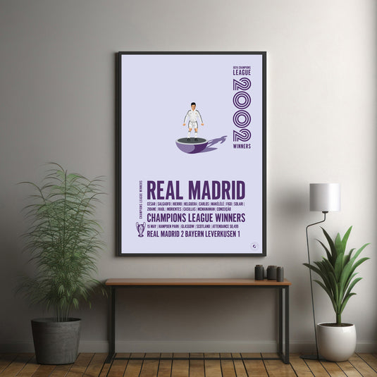 Affiche des vainqueurs de l'UEFA Champions League du Real Madrid 2002