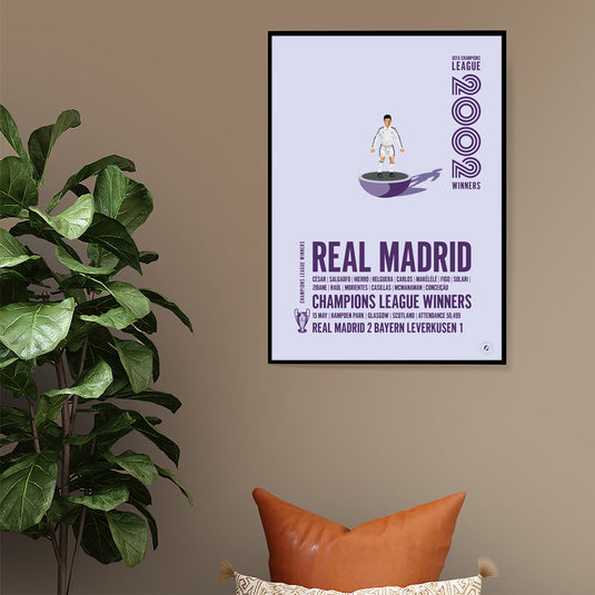 Affiche des vainqueurs de l'UEFA Champions League du Real Madrid 2002