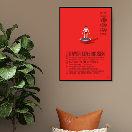 Bayer Leverkusen 1988 UEFA Cup Winners Poster