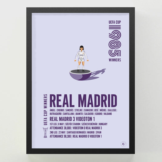 Affiche des vainqueurs de la Coupe UEFA du Real Madrid 1985