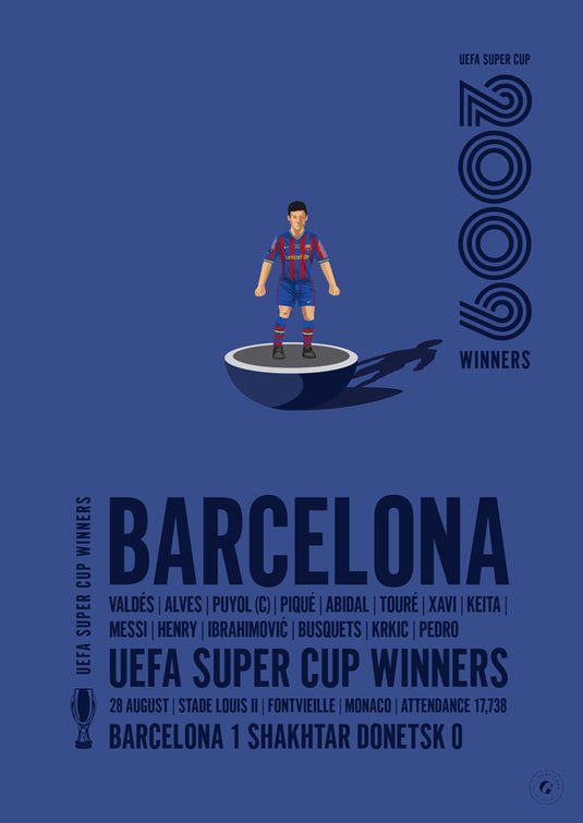 Barcelona 2009 UEFA Super Cup Winners Poster