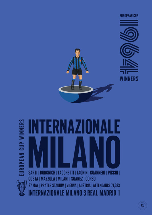 Inter Milan 1964 European Cup Winners Poster