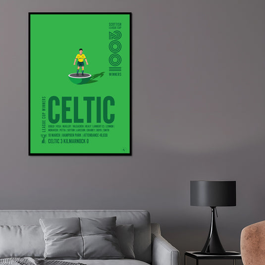 Celtic 2001 Scottish League Cup Winners Poster