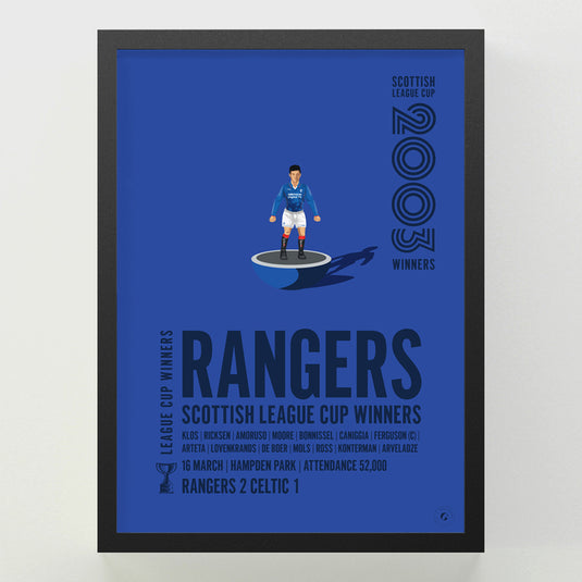 Rangers 2003 Scottish League Cup Winners Poster