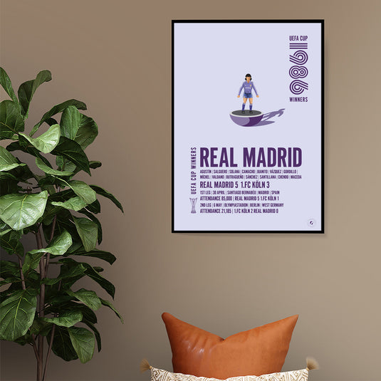 Affiche des vainqueurs de la Coupe UEFA du Real Madrid 1986