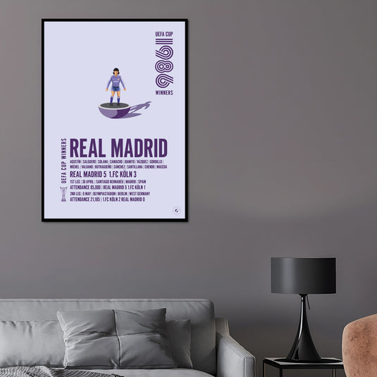 Affiche des vainqueurs de la Coupe UEFA du Real Madrid 1986