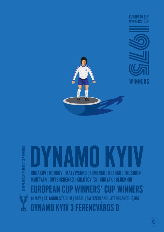 Dynamo Kyiv 1975 Affiche des vainqueurs de la Coupe des vainqueurs de coupe UEFA