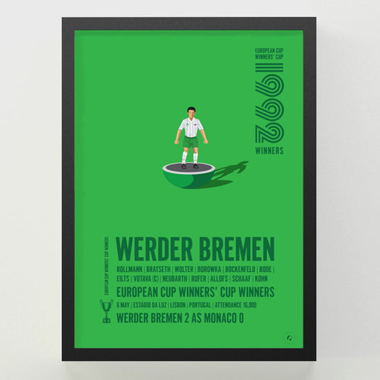 Werder Bremen 1992 UEFA Cup Winners’ Cup Winners Poster