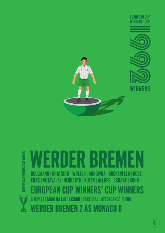 Affiche des vainqueurs de la Coupe des vainqueurs de coupe UEFA 1992 du Werder Brême