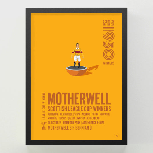 Motherwell 1950 Scottish League Cup Winners Poster