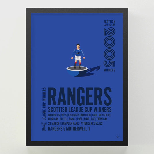 Rangers 2005 Scottish League Cup Winners Poster