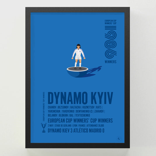 Affiche des vainqueurs de la Coupe des vainqueurs de coupe UEFA 1986 du Dynamo Kyiv