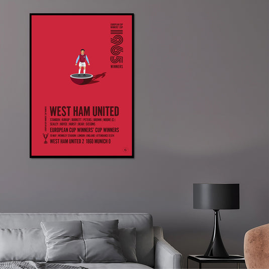 Affiche des vainqueurs de la Coupe des vainqueurs de coupe UEFA 1965 de West Ham United