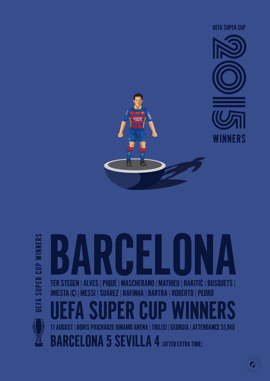 Barcelona UEFA Super Cup Winners 2015 Print