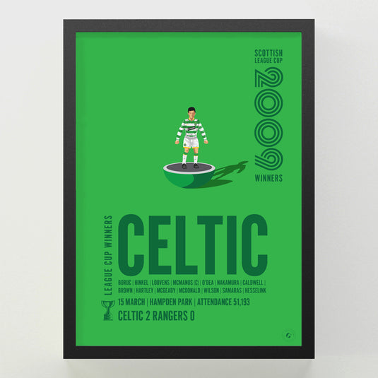 Celtic 2009 Scottish League Cup Winners Poster