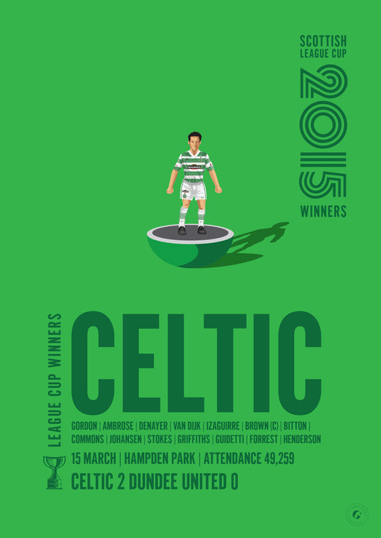 Celtic 2015 Scottish League Cup Winners Poster