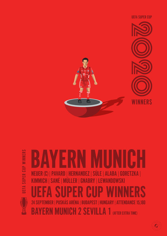 Affiche des vainqueurs de la Super Coupe de l'UEFA 2020 du Bayern Munich