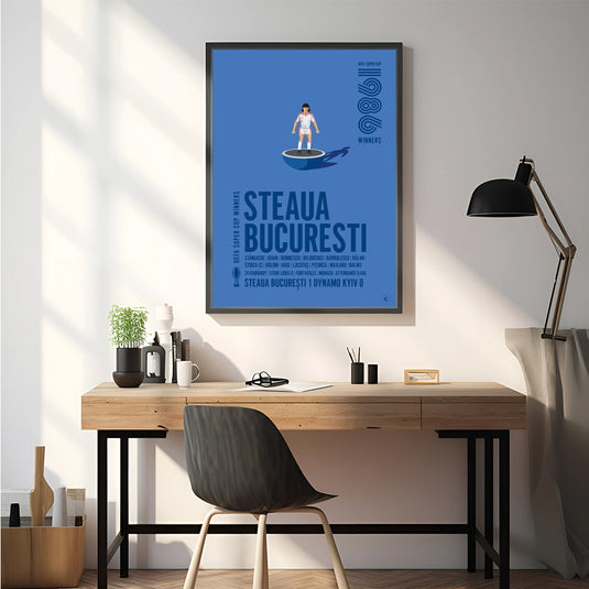 Steaua Bucuresti 1986 UEFA Super Cup Winners Poster