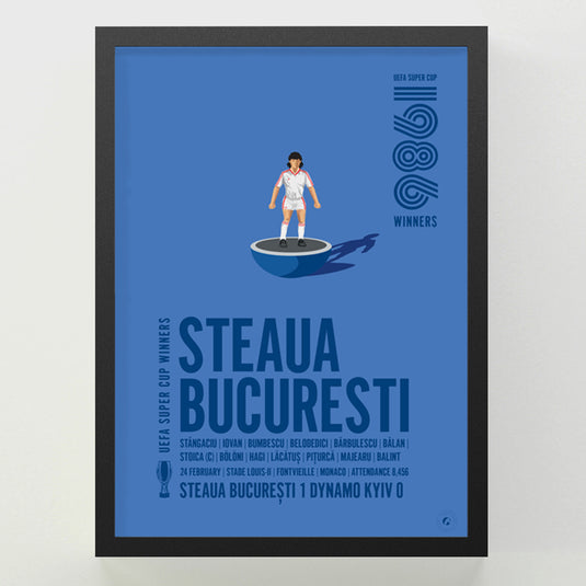 Steaua Bucuresti 1986 UEFA Super Cup Winners Poster