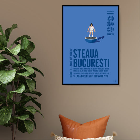 Steaua Bucuresti 1986 UEFA Super Cup Winners Poster