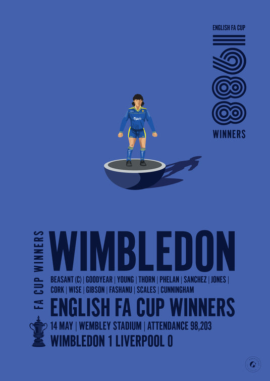 Wimbledon 1988 FA Cup Winners Poster