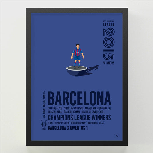 Barcelona 2015 UEFA Champions League Winners Poster