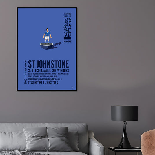 St Johnstone 2021 Scottish League Cup Winners Poster