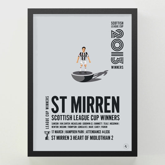 St Mirren 2013 Scottish League Cup Winners Poster