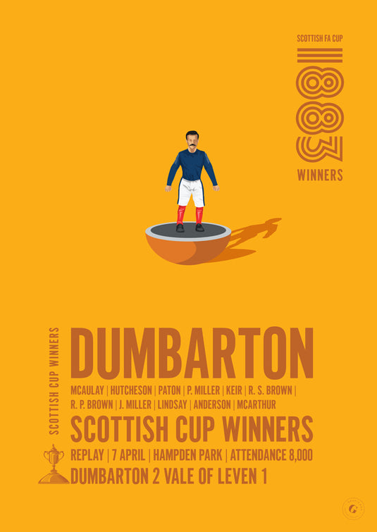 Dumbarton 1883 Scottish Cup Winners Poster