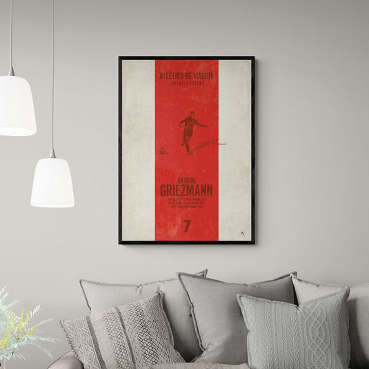 Antoine Griezmann Atletico Madrid Heritage Stripes Print