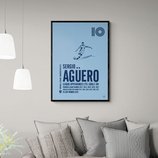 Sergio Aguero Manchester City Legend Print