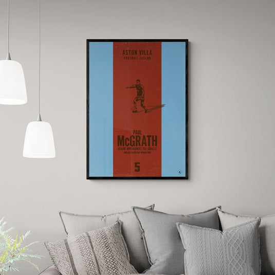 Paul McGrath Aston Villa Heritage Stripes  Print